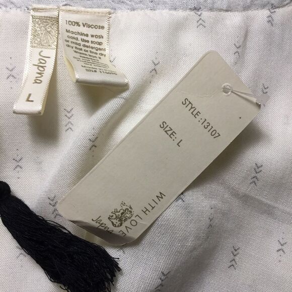 NWT open front duster asymmetrical hem long sleeve slightly sheer boho hippie L - Picture 8 of 8